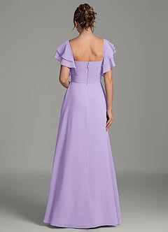 Azazie Dacia Bridesmaid Dresses Lilac A-Line Ruched Chiffon Dress image5