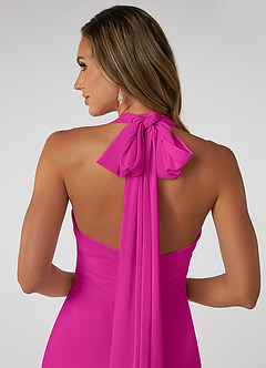 Azazie Fifi Bridesmaid Dresses Fuchsia A-Line Strapless Chiffon Convertible Dress image4