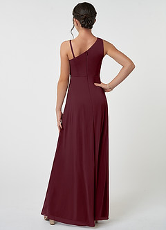 Azazie Brooke Junior Cabernet A-Line Pleated Mesh Dress image2