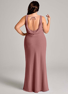 Azazie Rylina Bridesmaid Dresses Desert Rose Mermaid Pleated Chiffon Dress image8