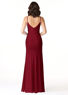 Azazie Deandra Robes de demoiselle d'honneur Robe Sirène en Maille Plissée Bourgogne image2