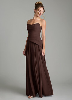 Azazie Gabriela Bridesmaid Dresses Ganache A-Line Corset Chiffon Dress image6