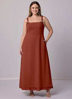 Barbie ♥ Azazie Bridesmaid Dresses Auburn A-Line Pleated Chiffon Dress image9