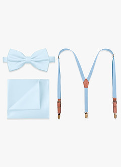 front Matching Bow Tie & Pocket Square & Suspenders Set