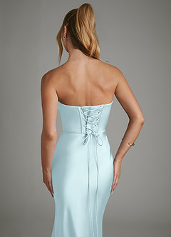 Azazie Janel Robes de demoiselle d'honneur Robe Sirène en Satin extensible Corset Bleu Nuage image2