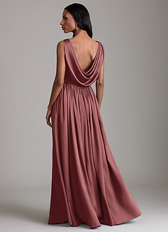 Azazie Novi Bridesmaid Dresses Amethyst A-Line with Pockets Stretch Satin Dress image2