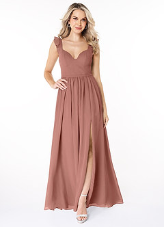 Azazie Stassie Bridesmaid Dresses Cedar Rose A-Line Sweetheart Ruched Chiffon Dress image3