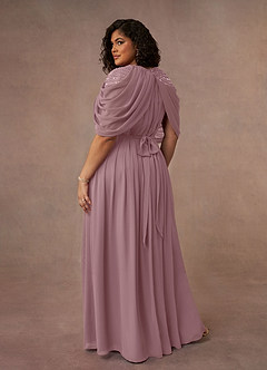 Azazie Olena Mother of the Bride Dresses Dusty Rose A-Line Sequins Chiffon Dress image10