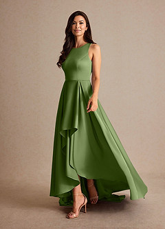 Azazie Niles Mother of the Bride Dresses Juniper A-Line Trains Stretch Satin Dress image3