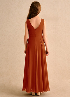 Azazie Wonderland Junior Formal vestidos de niña de las flores Vestido de Pimenton de Gasa de Corte En A con Plisado image2