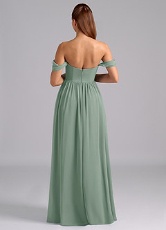 Azazie Saige Abiti da damigella d'onore premaman Abito A-Line Plissettato Chiffon Floor-Length image2