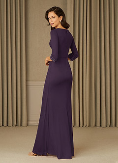Azazie Rosena Mère de la mariée Robes Robe Fourreau en Maille Plissée Prune image4