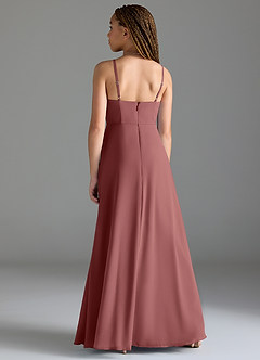 Azazie Moira Junior Amethyst A-Line with Pockets Chiffon Dress image5