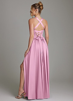 Azazie Francis Brautjungfernkleider A-Linie Korsett Stretch-Satin Kleid Bonbonrosa image7