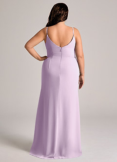 Azazie Deandra Bridesmaid Dresses Frosted Lilac Mermaid Pleated Chiffon Dress image8