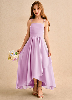 Azazie Twilight Dance Girls Formal Blumenmädchenkleider A-Linie Plissee Chiffon Kleid Bonbonrosa image4