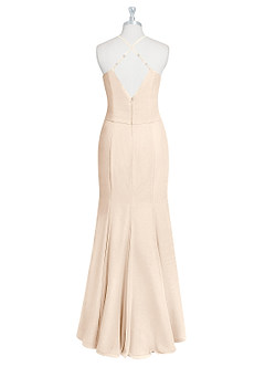 Azazie Carolina Final Sale White Alabaster Mermaid Ruched Chiffon Dress image7