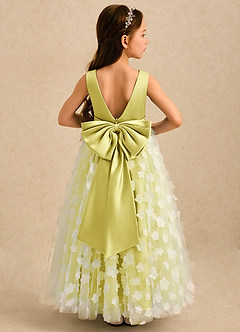Azazie Maya Flower Girl Dresses Lemon Sorbet Ball-Gown Bow Tulle Dress image1