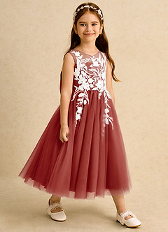 Azazie Sundae Flower Girl Klänningar Klä Balklänning i Spets image4