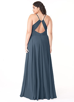 Azazie Avelina Bridesmaid Dresses Neptune A-Line V-Neck Pleated Chiffon Dress image7