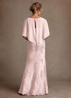 Azazie Amrita Mother of the Bride Dresses Blushing Pink Mermaid Lace Chiffon Dress image3