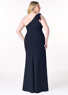 Azazie Rinna Brautjungfernkleider Meerjungfrau-Linie One-Shoulder Stretch-Krepp Kleid Dunkelmarine image6