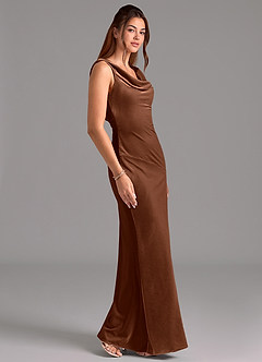 Azazie Rylina Bridesmaid Dresses Umber Mermaid Bow Velvet Dress image5