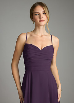 Azazie Ayla Abiti da Damigella Abito A-Line in Chiffon Scollo a Cuore Prugna image5