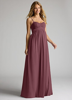 Azazie Llana Maternity Bridesmaid Dresses A-Line Chiffon Floor-Length Dress image1