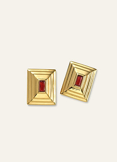 front 18K Gold Plated Chimney Earrings