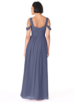 Azazie Lianne Bridesmaid Dresses Stormy A-Line Off the Shoulder Chiffon Dress image4