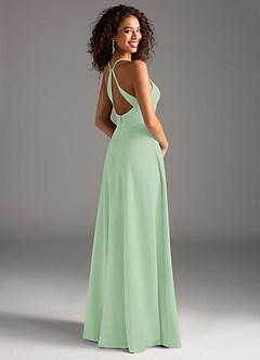 Azazie Davis Bridesmaid Dresses Dusty Sage A-Line Pleated Stretch Crepe Dress image7