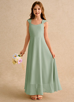Azazie Oasis Junior Formal Flower Girl Klänningar Klä A-Line i Chiffong Plisserad image1