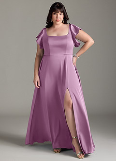 Azazie Bondi Brautjungfernkleider A-Linie Schleifen Stretch-Satin Kleid Blauregen image7