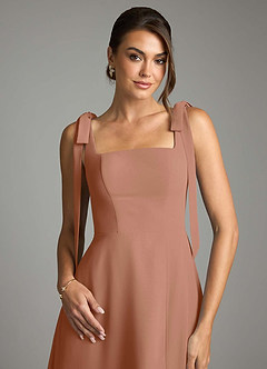 Azazie Debra Bridesmaid Dresses Bronzer A-Line with Pockets Chiffon Convertible Dress image2