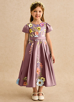 Azazie Haya Flower Girl Klänningar Klä A-Line i Spets image6