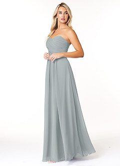 Azazie Yazmin Bridesmaid Dresses Dolphin Grey A-Line Sweetheart Neckline Chiffon Convertible Dress image3