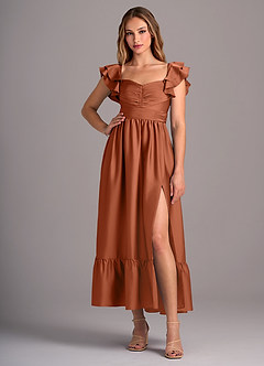 Azazie Anaya Bridesmaid Dresses Cedar Rose A-Line Sweetheart Neckline Stretch Satin Convertible Dress image5