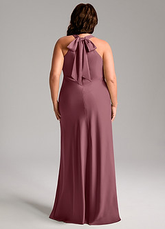 Azazie Doretta Bridesmaid Dresses Desert Rose Mermaid Pleated Stretch Satin Dress image11