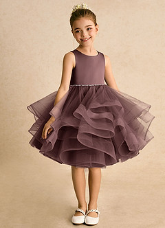 Azazie Tinie Robe Demoiselle D'honneur Fillette Robe Princesse en Tulle Arc Expresso image3