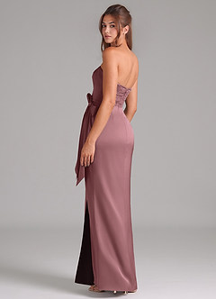Azazie Jamie Bridesmaid Dresses Vintage Mauve A-Line Strapless Stretch Satin Convertible Dress image5