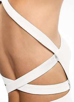 Azazie Clarice Bridesmaid Dresses White A-Line Halter Chiffon Dress image7