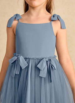 Azazie Jaci Flower Girl Dresses Twilight A-Line Spaghetti Strap Chiffon Dress image7