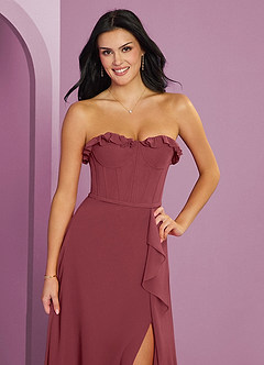 Barbie ♥ Azazie Bridesmaid Dresses Merlot A-Line Sweetheart Neckline Chiffon Dress image6