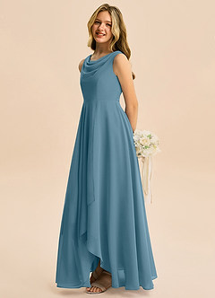 Azazie Mannie Junior Bermuda A-Line Pleated Chiffon Dress image4