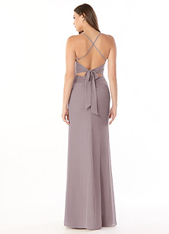 Azazie Aribella Bridesmaid Dresses Dusk Sheath Ruched Chiffon Dress image2