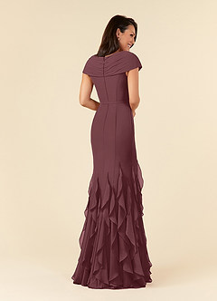 Azazie Bailora Mother of the Bride Dresses Sangria Mermaid Ruched Chiffon Dress image3