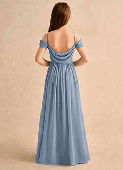 Azazie Shia Junior Formal Sukienki dla dziewczynek sypiących kwiaty Linia A Zza ramienia Szyfon Długość podłogi Sukienka image1