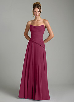 Azazie Gabriela Bridesmaid Dresses Mulberry A-Line Corset Chiffon Dress image7
