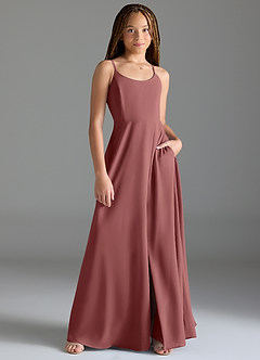 Azazie Moira Junior Amethyst A-Line with Pockets Chiffon Dress image1